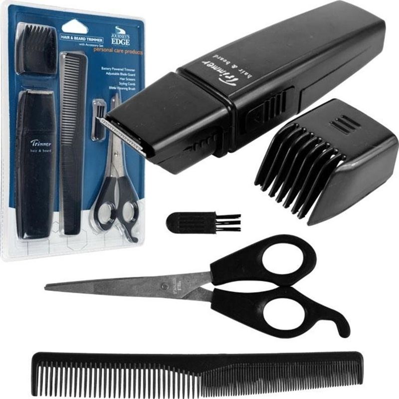 Journey's Edge Five Piece Hair and Beard Trimmer Grooming Set (Black)